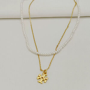 Tory Burch Round Bead Necklace Charming
